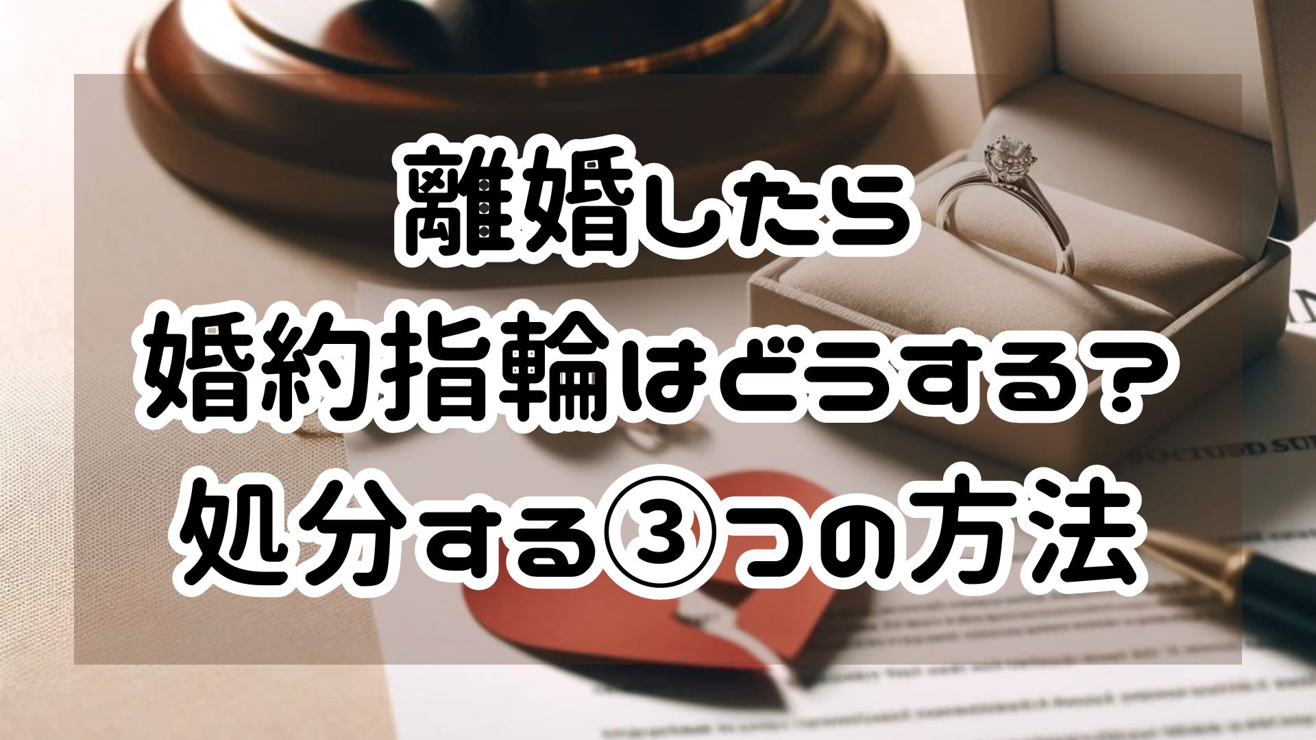 離婚したら婚約指輪はどうする？処分する3つの方法